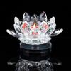 Glass Crystal Lotus Candle Holder Hoom Decor Lotus Figurines Candle Stand  Dinner Decor