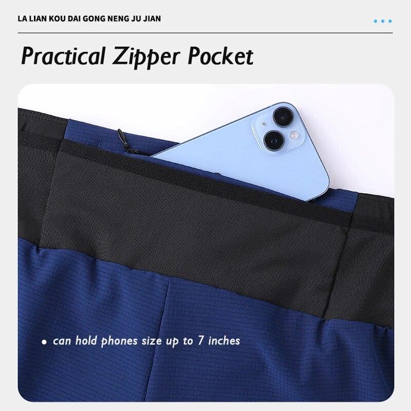 Muži Ženy Quick Dry Marathon Běžecké šortky Lehký trénink Athletic Fitness Sportovní šortky s kapsou v pase Kapsa na telefon