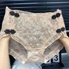 High Waisted Personalized Plus Size Lace Buckle Underwear for Women Chinese Retro Qipao Sexy Triangle Pants Mesh