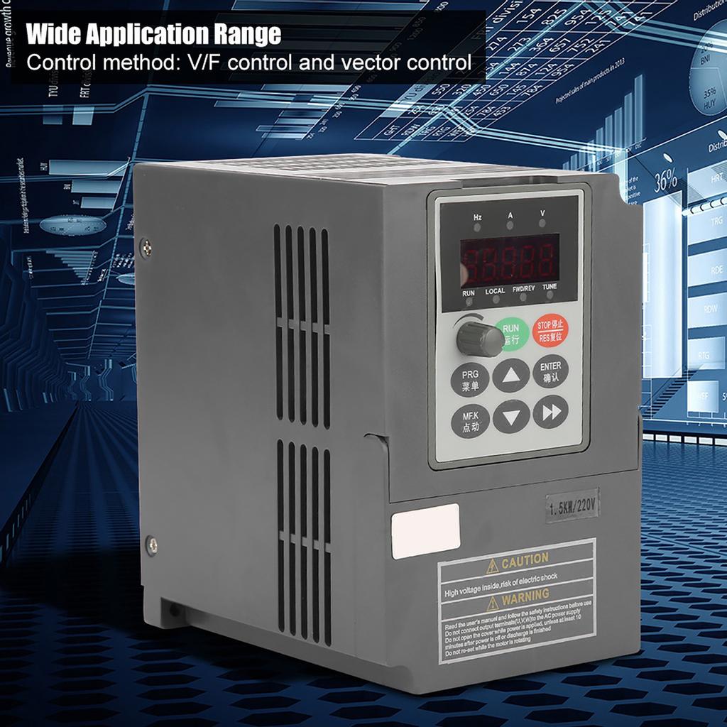 1.5kW 2HP Vektorový typ VFD Frekvenčný menič Prevodník 1Fáza 220V na 3Fázy 0220V 7A
