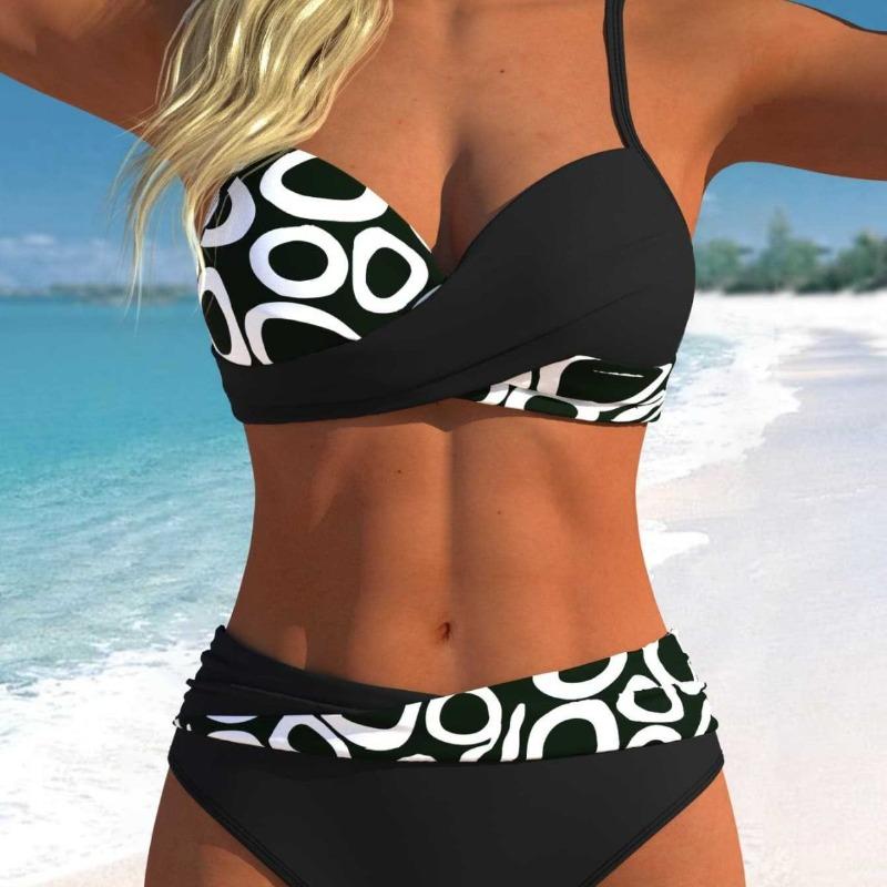 2026 European and American New Lace-up, Bikini Triangle Bag Split Swimsuit New