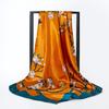 Eleganter Satin-Seidendruck-Schal für Damen - Vielseitiges Frühlings-/Herbst-Nacken- und Kopfaccessoire mit Sonnenschutz