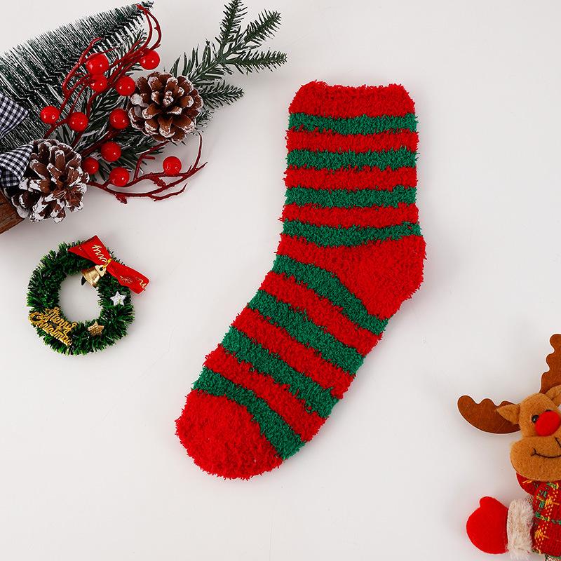 

Women s Coral Fleece Mid-Calf Christmas Stockings - Thick, Warm Winter Floor & Postpartum Socks Women s One Size [35-39]