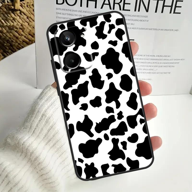 White Black Cow Print For Realme GT7 Pro GT6 C75 C61 C67 C63 C71 C55 C51 C65 C53 10 11 12 13 14 15 Pro Plus Case
