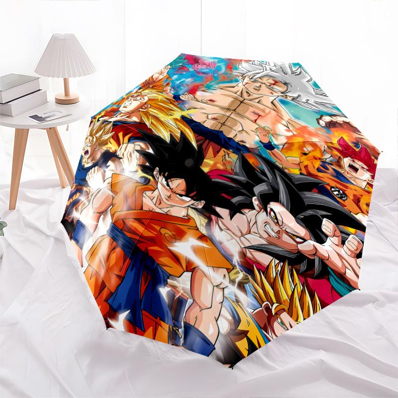 1 PC Automatic Folding Umbrella - Dragon Ball Z Pattern Portable Foldable Design With 8 Ribs Christmas Birthday Gifts