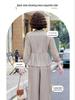 Elegant Autumn 2025 Satin Blouse & Seven-Sleeve Two-Piece Set for Middle-Aged and Elderly Women
