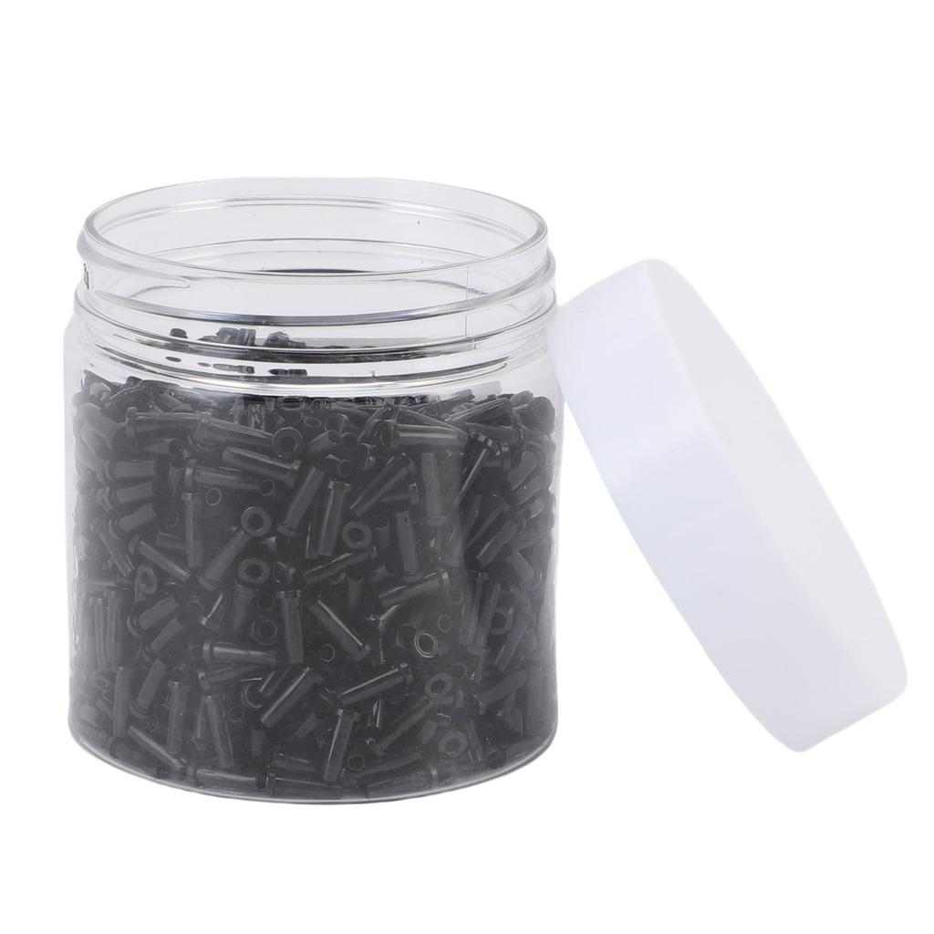Badminton String Protector Nylon 12 Badminton Grommets 0.10x0.3in Badminton Racket Line Hole Protector Set Black