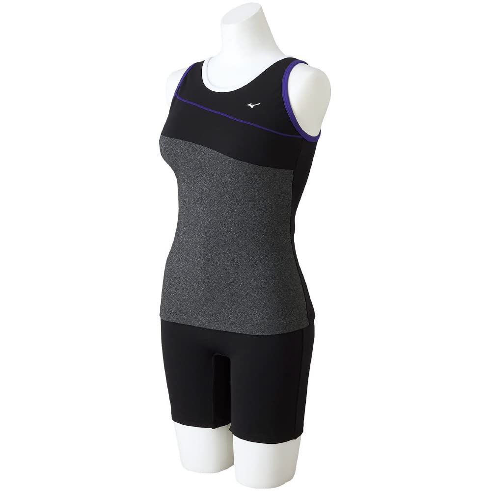 MIZUNO Gym 18cm Size 97 Women's Swimsuit, Fitness, Swimwear, 3/4 Length, Inseam, N2JG2844, M, Black/Violet,
