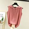 Spring Summer Women's Sleeveless Modal Vest Hooded Sweatshirt - Plus Size Slimming Loose Fit