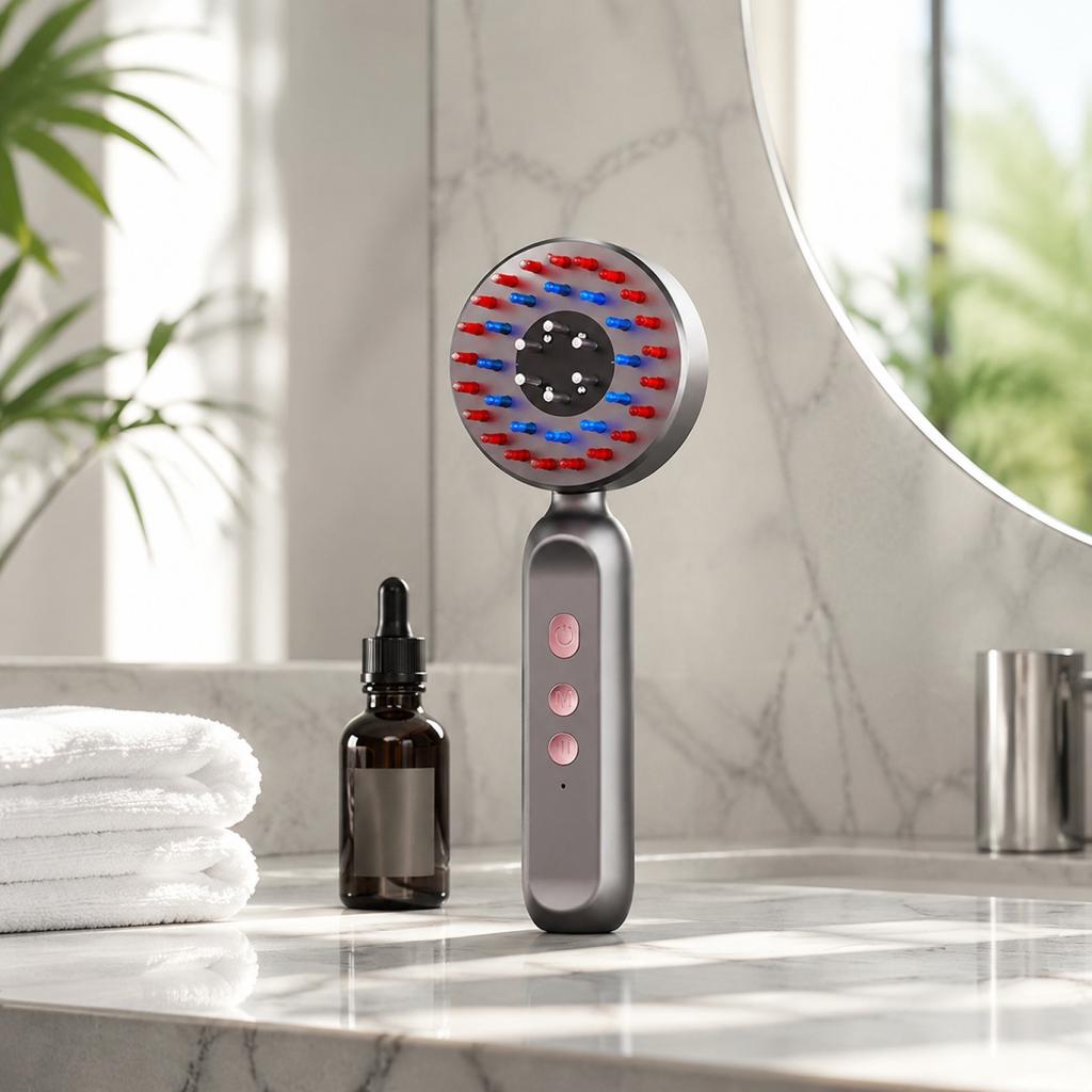 Scalp Massager Comb with LED Red Blue Light Massager for Relaxation