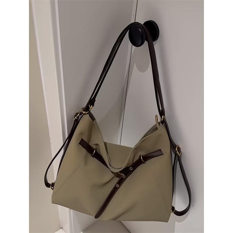 IELGY Retro Suede Underarm Tote Bag Large Capacity Backpack