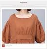 Women's Summer 2025 Casual Cotton Linen Two-Piece Set: Loose Fit Top & Nine-Point Pants for Middle-Aged Moms
