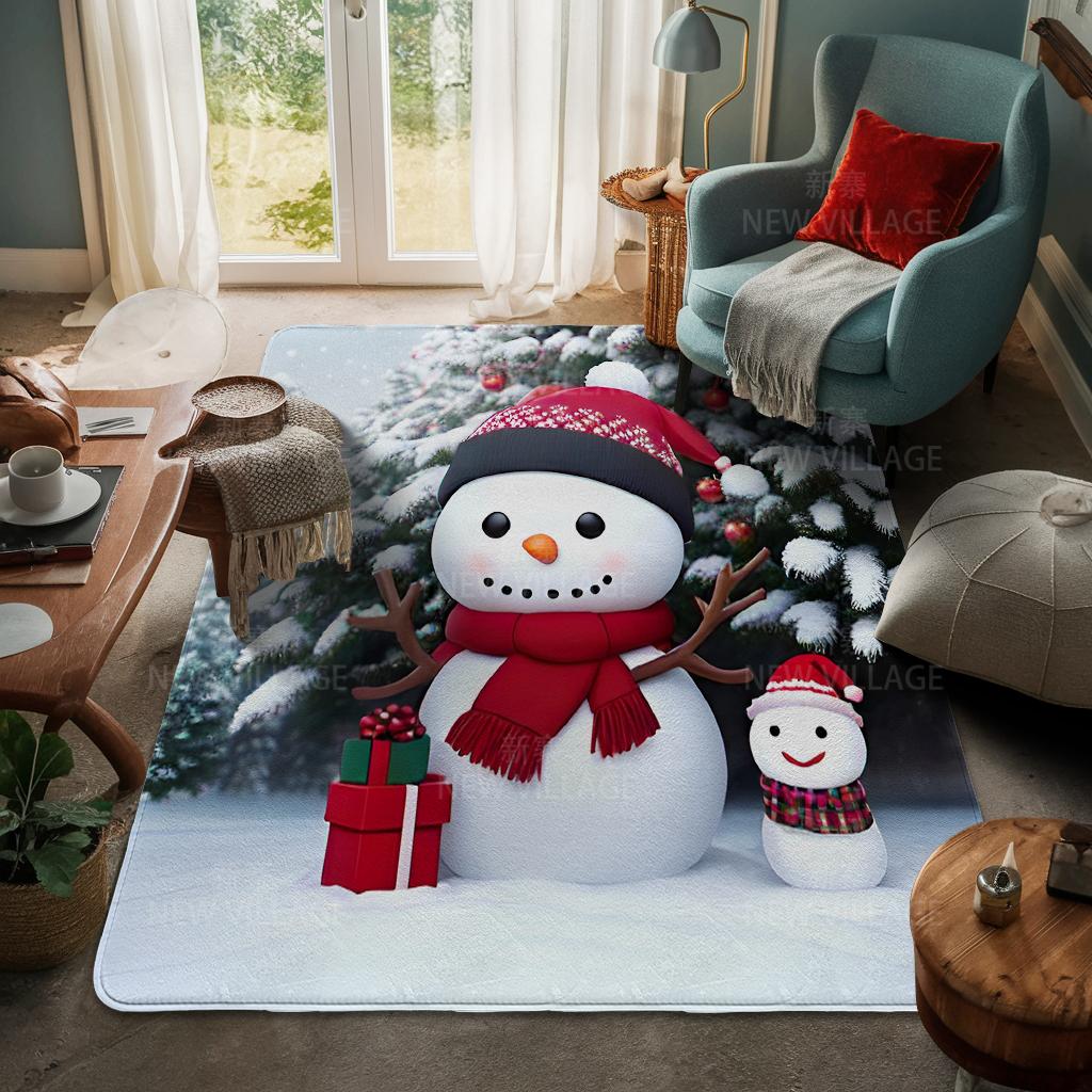 House Entrance Carpet Home Door Mat Living Room Bath Foot Bathroom Non-slip Water Absorption Rugs Bath Merry Christmas Winter