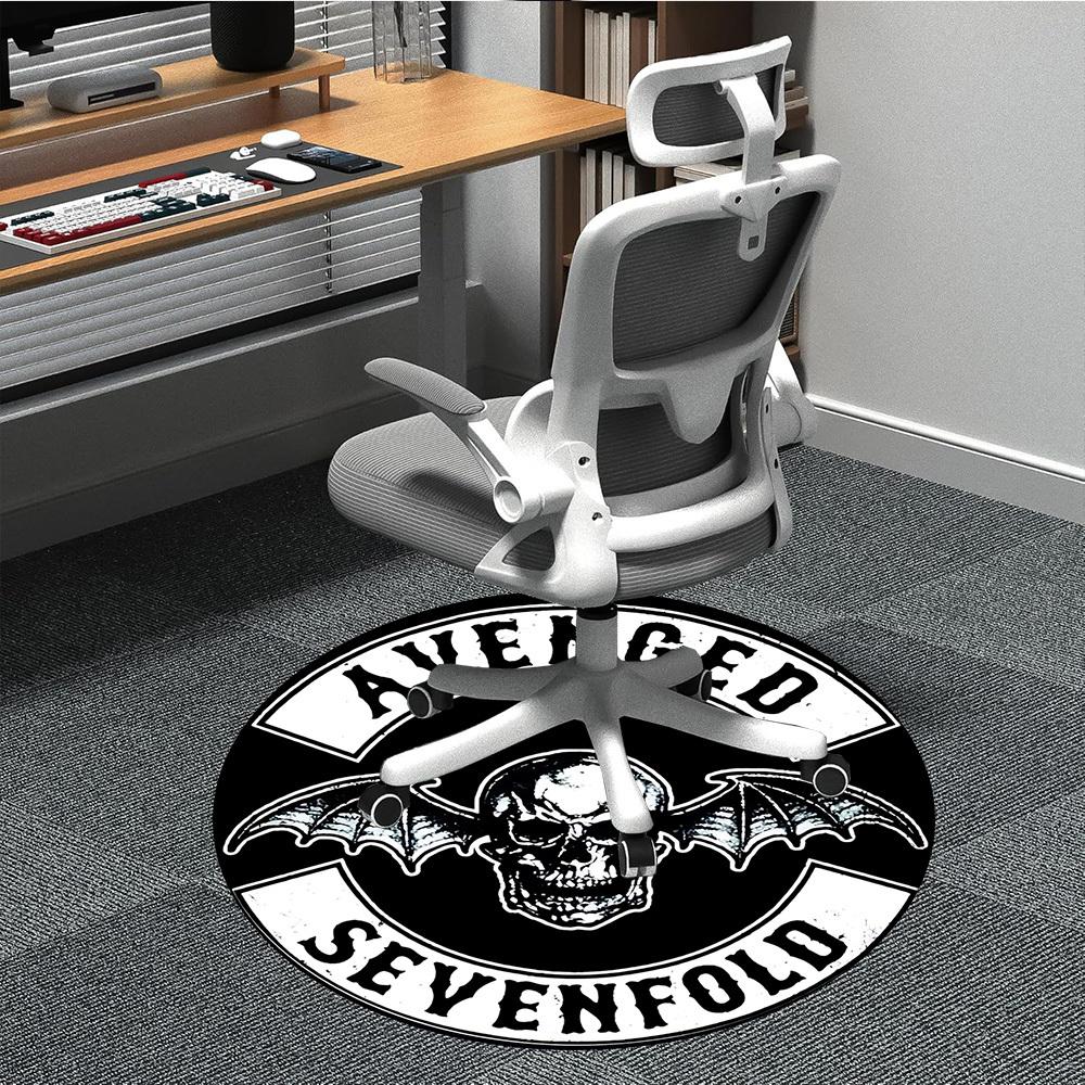 

1pc Metal Skull Office Round Area Rug, Indoor Mat Suitable For Office, Under Office Chairs Bedroom Living Room Home Decor, Room Deco068 80cm by 80cm