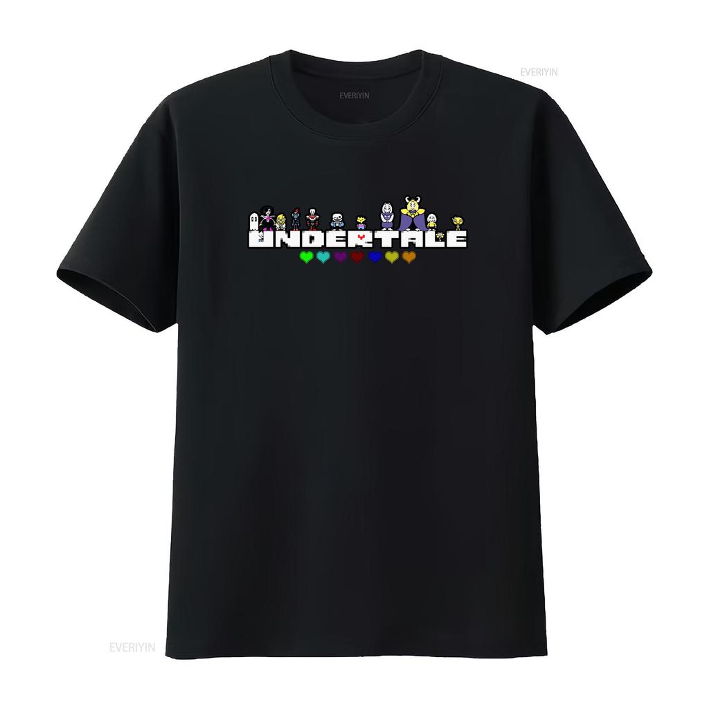 UNDERTALE All Figures Logo RPG Game Sans Asriel Papyrus Frisk Mens T Shirt Vintage Washed Top For Everyday Wear Stretched