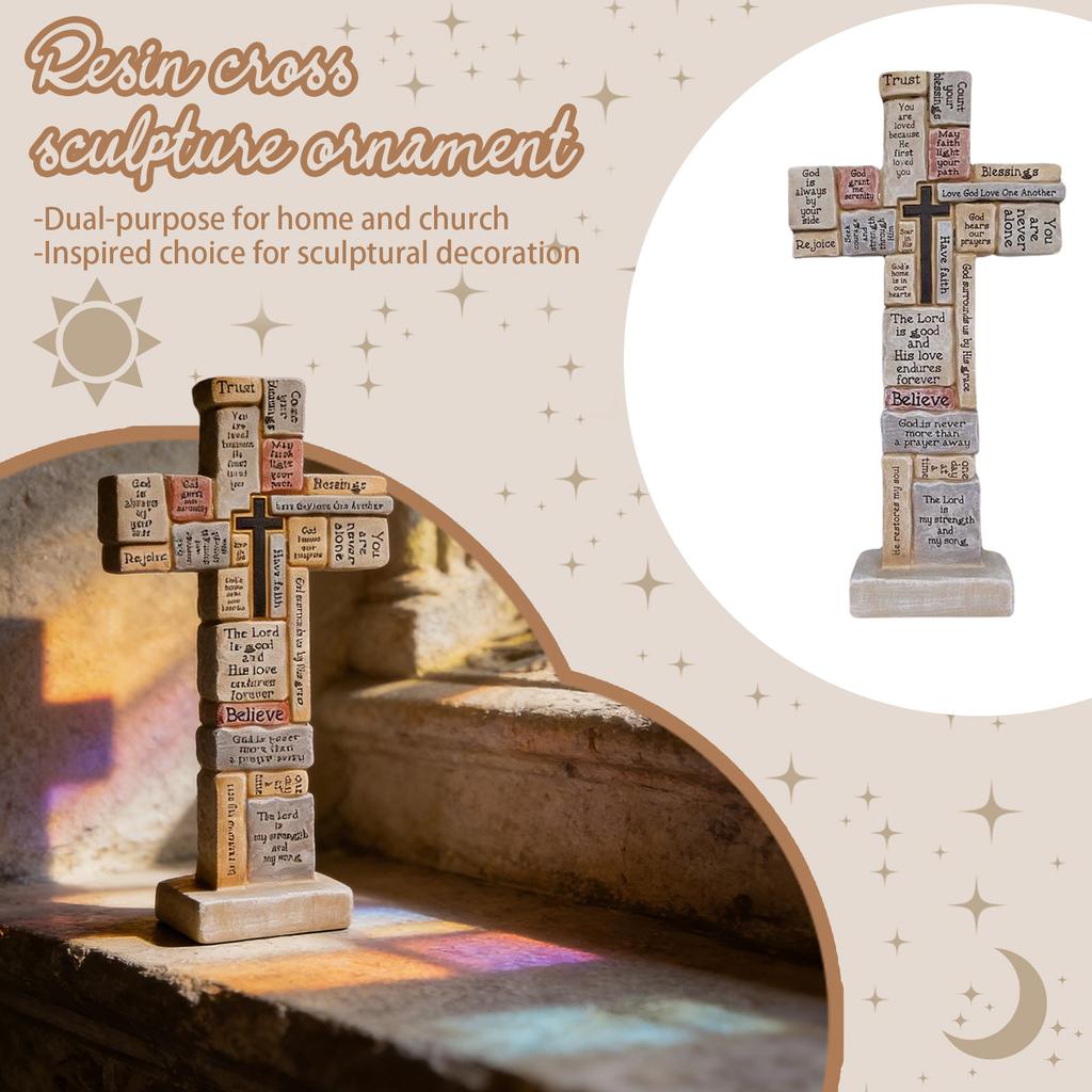 Resin Craft Ornament Resin Carved Cross