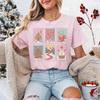 Pastel Christmas Cookie Shirt, Cozy Gingerbread House Tee, Cute Holiday Outfit, Festive Winter Aesthetic Top, Sweet Christmas Stamps Gift