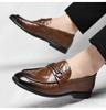 Herrenmode Einfarbige Leder Slipper mit Metallverschluss Bequem Rutschfest Businessschuh Leicht Outdoor Atmungsaktiv Fahrschuhe
