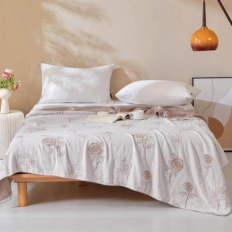Cotton Blanket 4 Layer Gauze Plaid Bedspread for Double Queen King Bed Towel Quilt Winter Sheet Bed Sofa Cover 200x230cm
