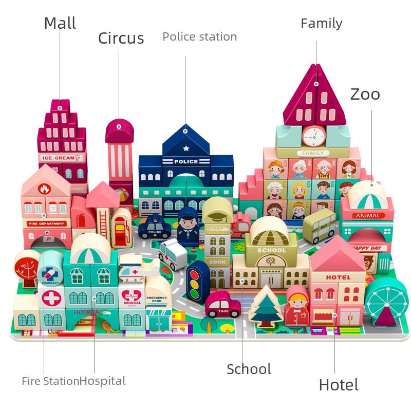 City Building Traffic Blocks Kids Educational Toy Babys Early Set Learning