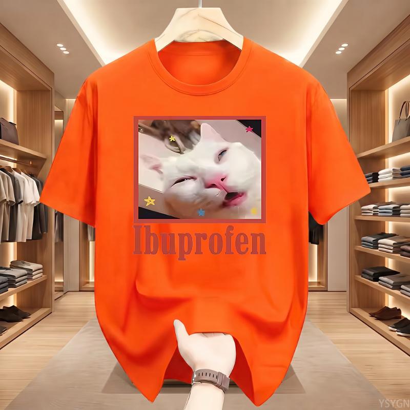 T-Shirt Lustige Katze Grafik-T-Shirt Niedliche Katzenliebhaber Baumwoll-T-Shirt Lässige Lustige T-Shirts Unisex Übergroßes T-Shirt Tee