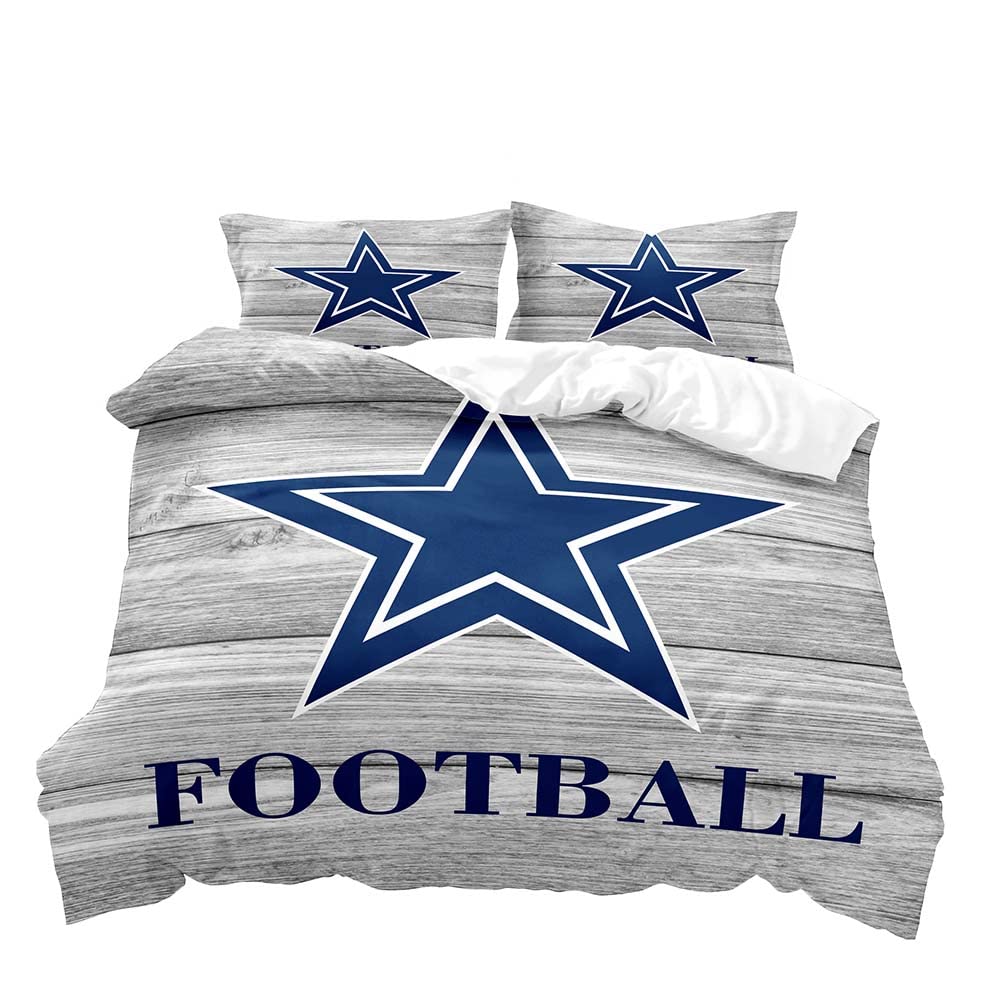 Set Copripiumino Football Americano, Set Biancheria da Letto Sportiva, Set Copripiumino Blu Navy, Regali Ispirazionali per Uomo Fidanzato Marito