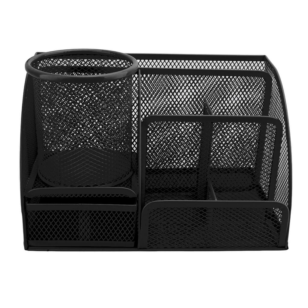 Stifthalter-Set Metallgitter 7 Fächer Multifunktionaler Schreibtischorganizer mit Schublade für Büro