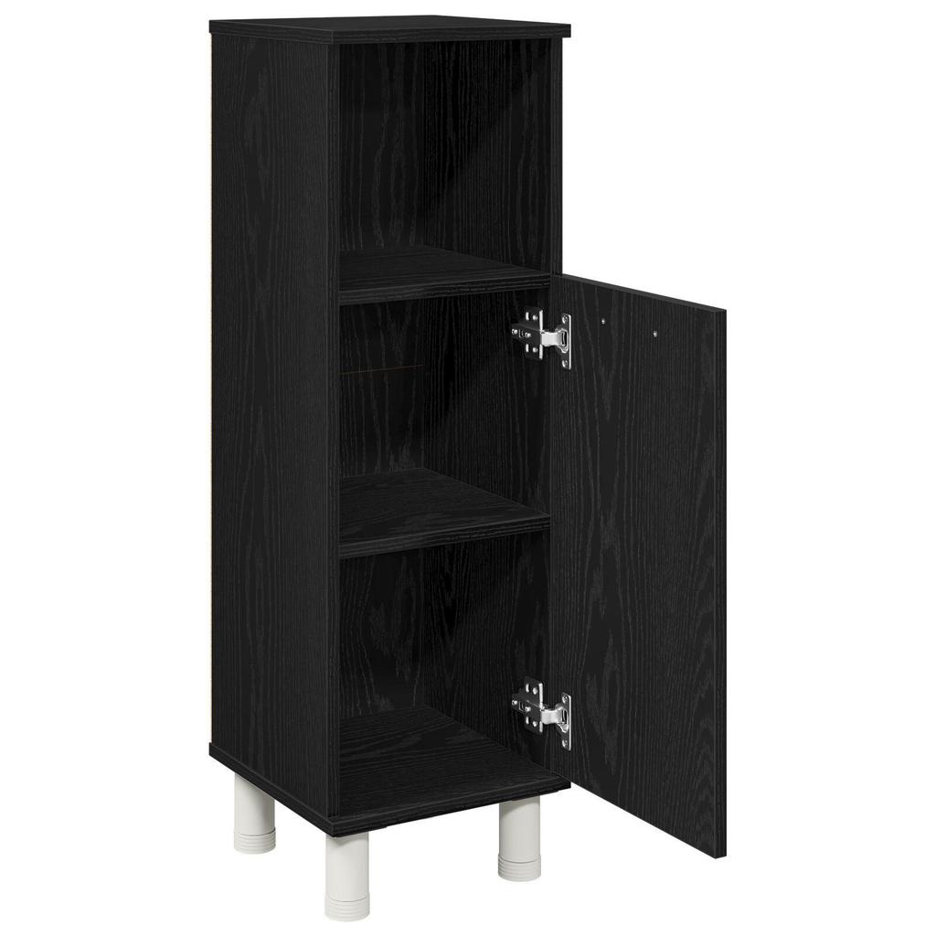Bathroom Cabinet Black Oak 30x30x95 Cm Engineered Wood