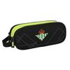 Double Pencil Case - Safta - M513 - 21x6x8 Cm - Black/Lime Green - Synthetic Polyester - Two Compartments