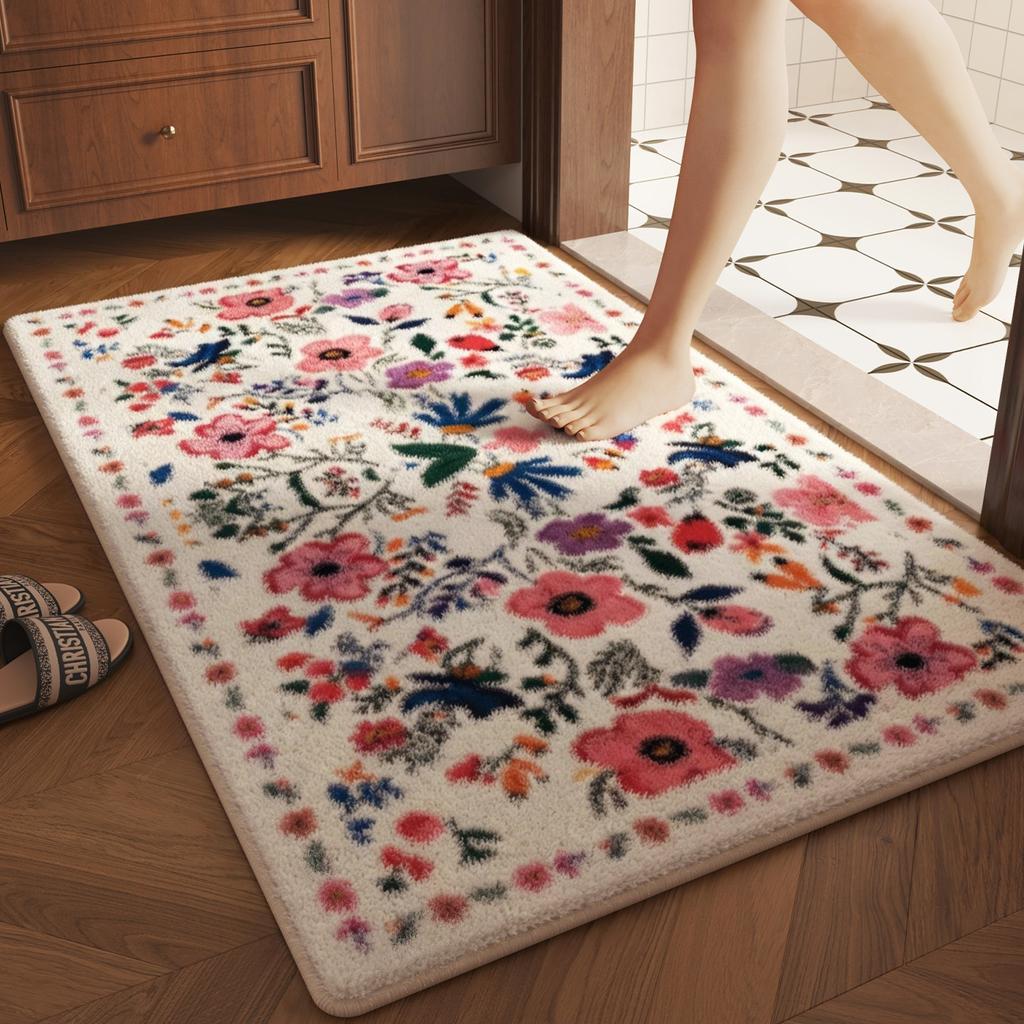 imitation velvet bathroom floor mat toilet toilet toilet door absorbent foot mat household quick-drying carpet