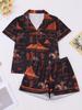 2025 Summer Multi-Color Print Short Sleeve Shorts Homewear Set