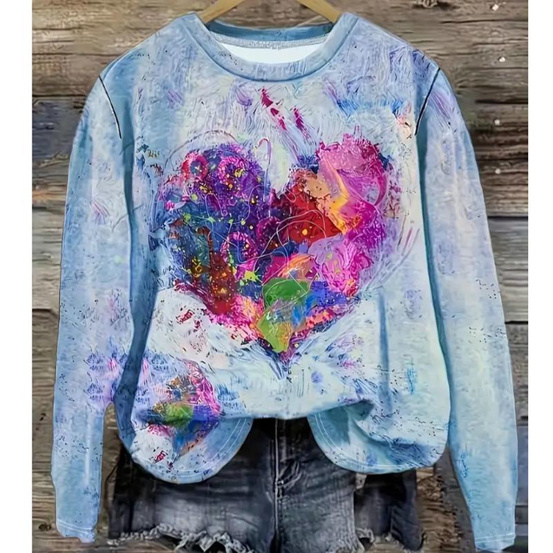 2025 Autumn & Winter Women's New Casual Crew Neck Long Sleeve Top 3D Christmas Pattern