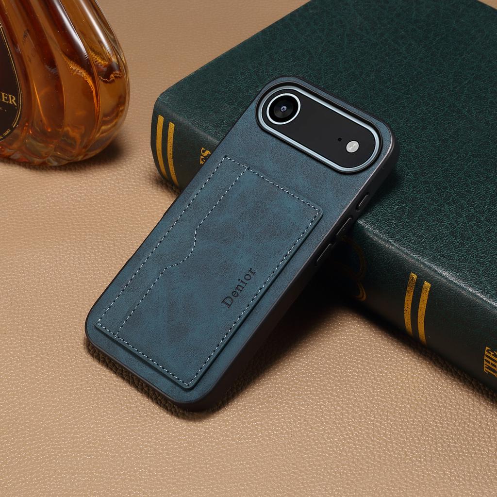 DENIOR For iPhone Air Case Card Holder Kickstand Leather Phone Back Cover