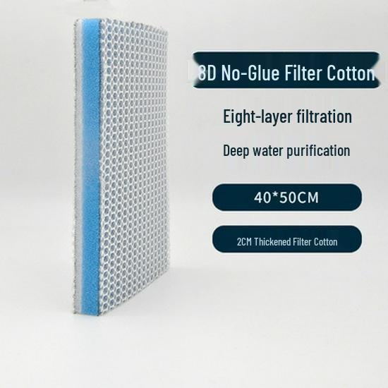 8D Glue-Free High-Density Washable Aquarium Filter Sponge for Water Purification