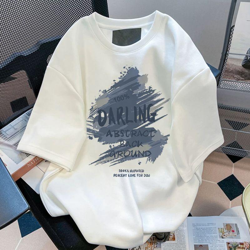 Sommer 2025 Herren Kurzarm 100% Baumwoll-T-Shirt, trendiges lässiges lockeres Oberteil, trendiges Freizeit-Oberteil