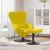 Egg Chair with Footstool Yellow Velvet