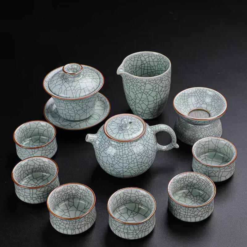 

YUZUN Celadon Ru Kiln Ice Crackle Kung Fu Tea Set