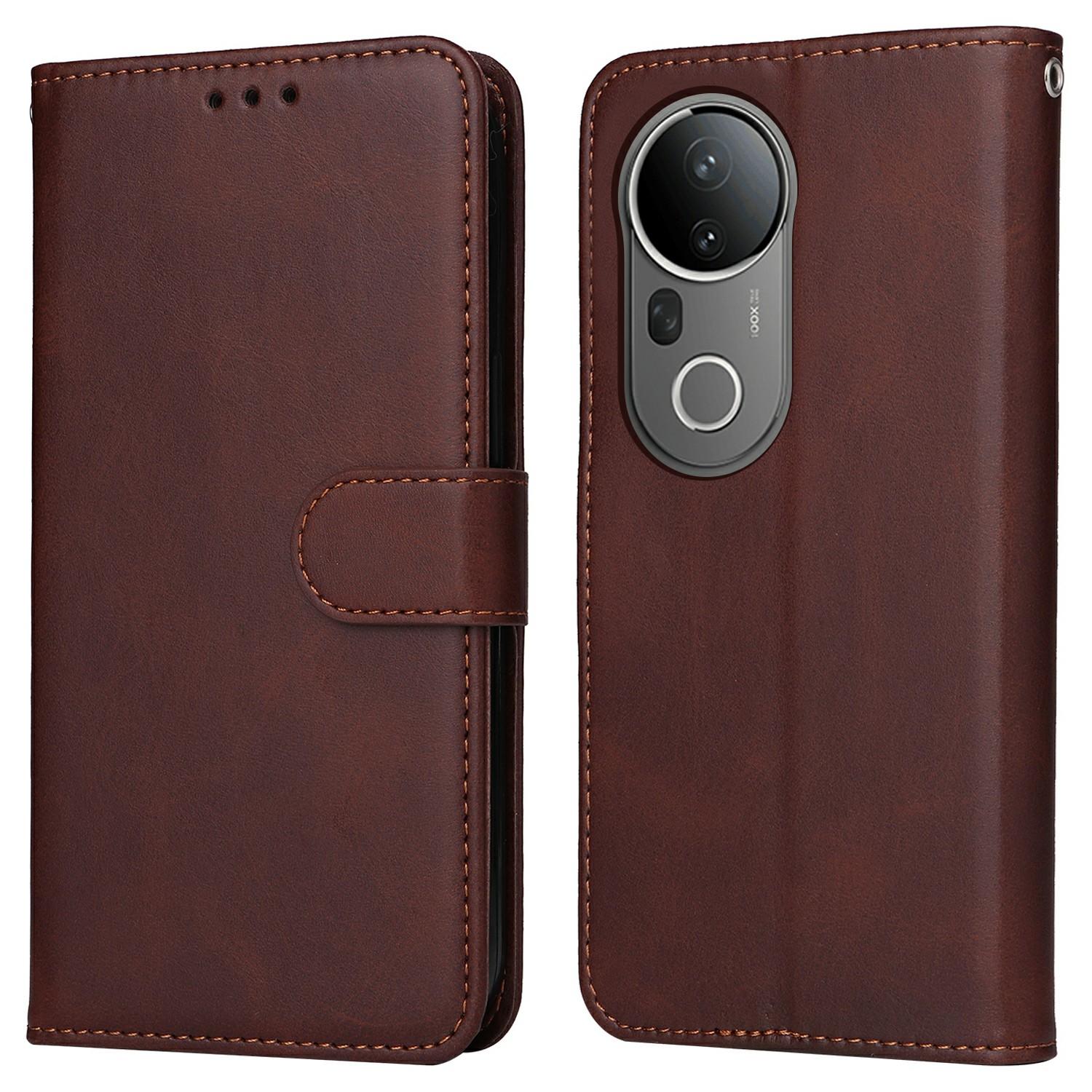 

Для vivo S20 Pro 5G Чехол-кошелек из ПУ кожи, откидная обложка для телефона Brown