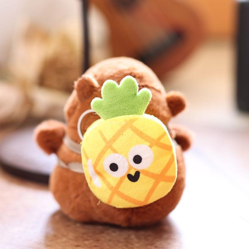 Cute Fruits Capybara Plush Keychain Cartoon Stuffed Animal Doll Keyring Bag Pendant Backpack Hanging Decoration Gifts