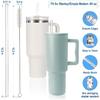 6Pcs Reble Glass Straws for Stanley 40 30 oz - 12" x 8mm Replacement Glass Straw Shatter Resistant for Simple Modern 40 oz Tumbler, Package with 2