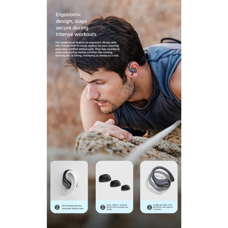 Wireless Sports Headphones IPX5 Waterproof 12H Entertainment Highdefinition Call Noise Cancelling Mic Ergonomic Design S