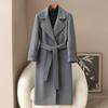 Cappotto Lungo in Misto Cashmere e Lana da Donna Stile Hepburn 2026 con Cintura