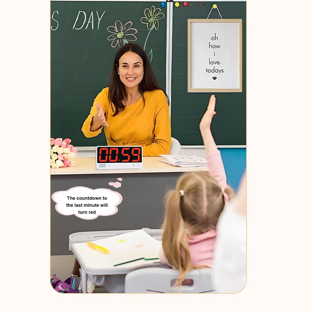 Kitchen timer for cooking, digital magnetic timer for classroom learning and fitness, large screen magnetic countdown timer with changing colors, stud
