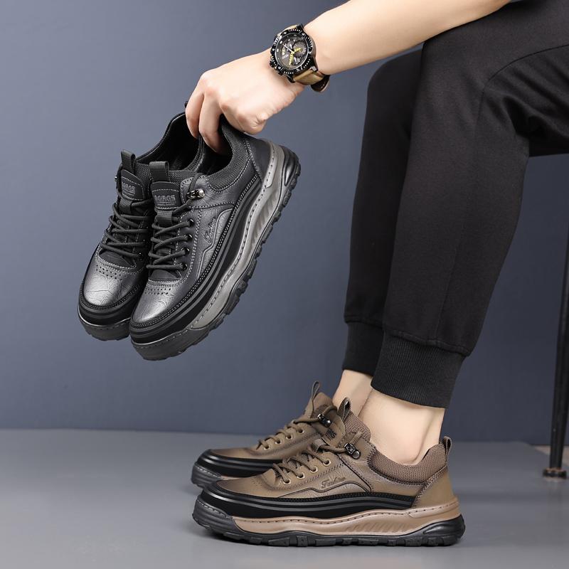 Модные черные коричневые мужские кроссовки для походов — фото 6