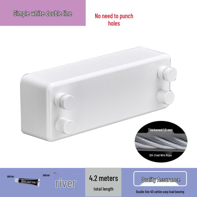 Retractable Wall-Mounted Invisible Clothes Drying Line for Indoor/Outdoor Use
