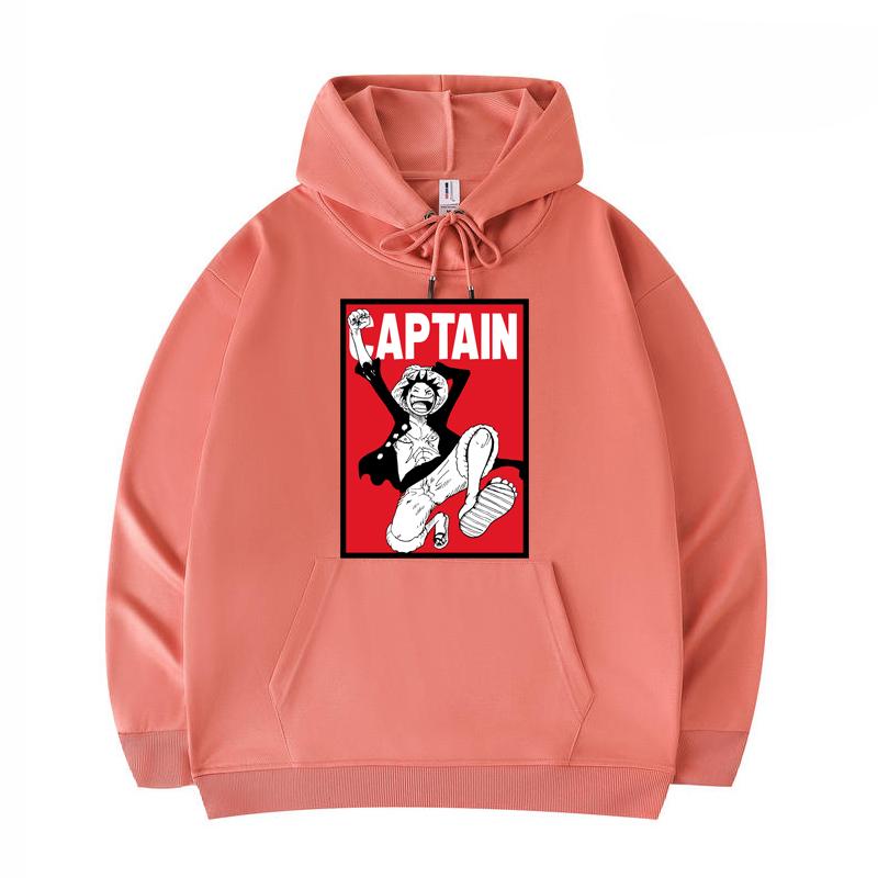 

Men s Hoodies Luffy The Captain Print Funny Harajuku Style Twill imitation cotton Hoodies