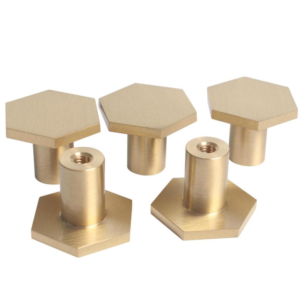 5 Piece Nordic Style Hexagon Brass Cabinet Knobs Cupboard Handle Polished Door Handles Pulls