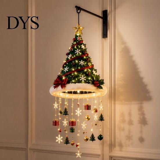 Innovatives Weihnachtsgeschenk Baumhängeornament mit LED-Lichtern, Beleuchteter Anhänger Sternen-Topper, Leuchtende Umgedrehte Weihnachten Festliche Ornamente für Innen