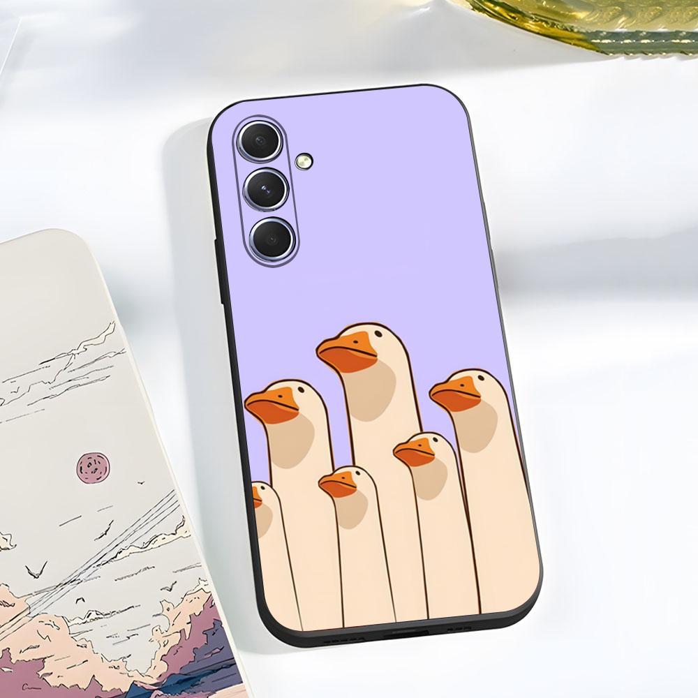 Funny D-DucK Goose Meme Phone Case For Samsung A56 A36 A26 A16 A15 A25 A35 A55 A14 A34 A24 A54 Black Soft Shell