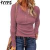 Women's Fashion Casual Spring Fall Solid Color Print Long Sleeve O-Neck Blouses & Shirts